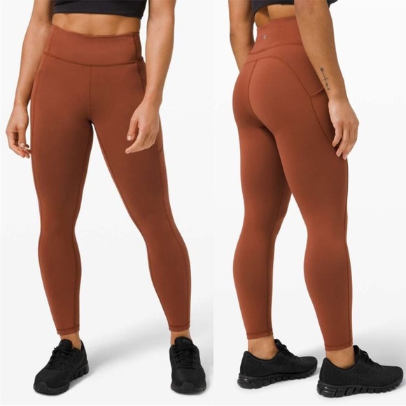 Lululemon Invigorate Tights Women’s Size 8 Dark Terracotta High Rise 25 Inch - Picture 1 of 10